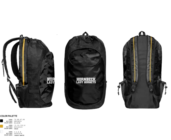 Gear Bag, Hornbeck Lady Hornets, Softball, Teamtime, Team time, sublimation, custom sports apparel, team uniforms, spirit wear, spiritwear, sports uniforms, custom shirts, team store, custom team store, fundraiser sports, apparel fundraiser