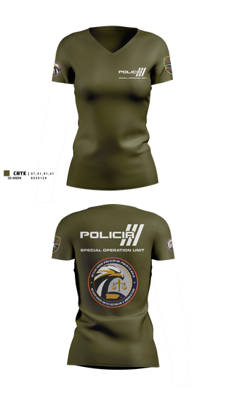 Womens Short Sleeve Vneck Shirt, Inteligencia criminal, Police, Teamtime, Team time, sublimation, custom sports apparel, team uniforms, spirit wear, spiritwear, sports uniforms, custom shirts, team store, custom team store, fundraiser sports, apparel fundraiser