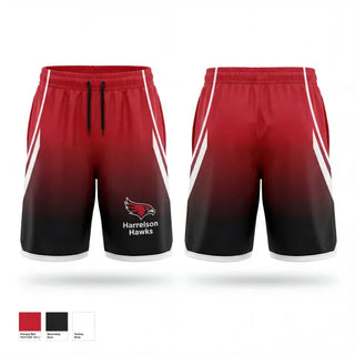 Athletic Shorts With Pockets, Harrelson Hawks, Men's Basketball, Teamtime, Team time, sublimation, custom sports apparel, team uniforms, spirit wear, spiritwear, sports uniforms, custom shirts, team store, custom team store, fundraiser sports, apparel fundraiser