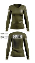 Montgomery County Sheriff’s Office K9 Unit 21073069 Women's Long Sleeve V-neck Shirt - 106