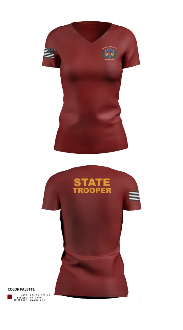 Womens Short Sleeve Vneck Shirt, Arkansas State Police Bomb Squad, , Teamtime, Team time, sublimation, custom sports apparel, team uniforms, spirit wear, spiritwear, sports uniforms, custom shirts, team store, custom team store, fundraiser sports, apparel fundraiser