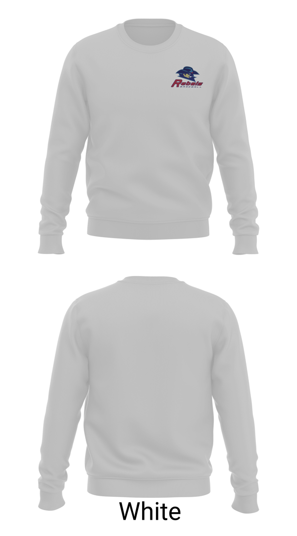 Crew Neck Sweatshirt, Rebels Baseball, Baseball, Teamtime, Team time, sublimation, custom sports apparel, team uniforms, spirit wear, spiritwear, sports uniforms, custom shirts, team store, custom team store, fundraiser sports, apparel fundraiser