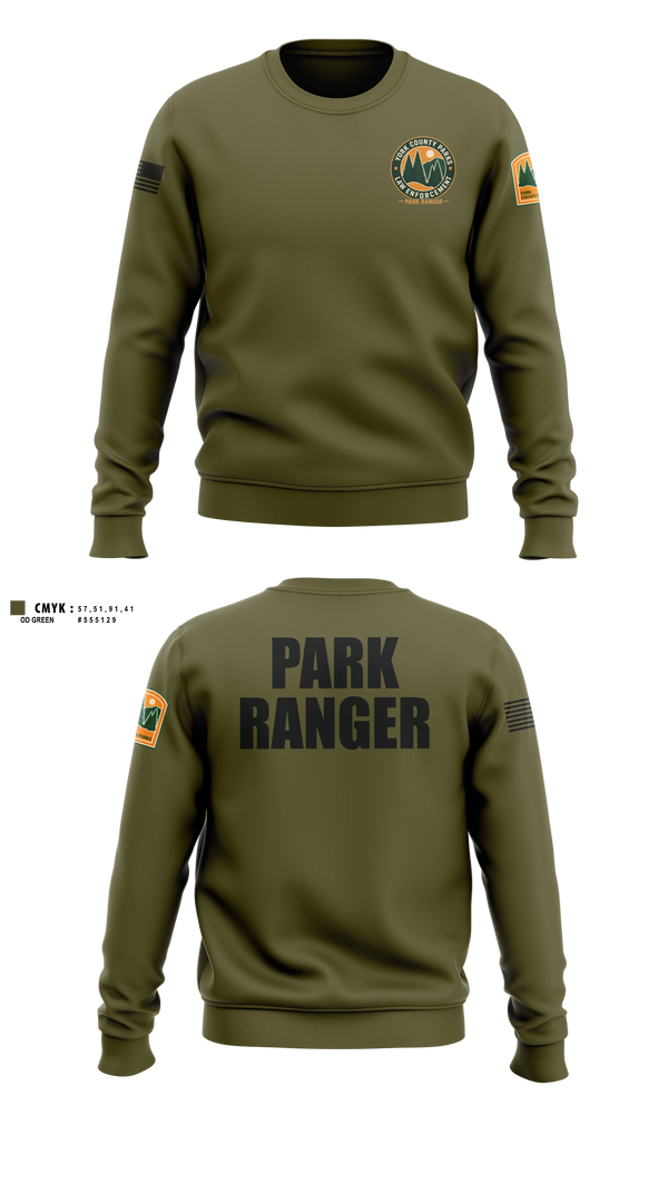 Crew Neck Sweatshirt, York County Park Ranger Division, Police, Teamtime, Team time, sublimation, custom sports apparel, team uniforms, spirit wear, spiritwear, sports uniforms, custom shirts, team store, custom team store, fundraiser sports, apparel fundraiser