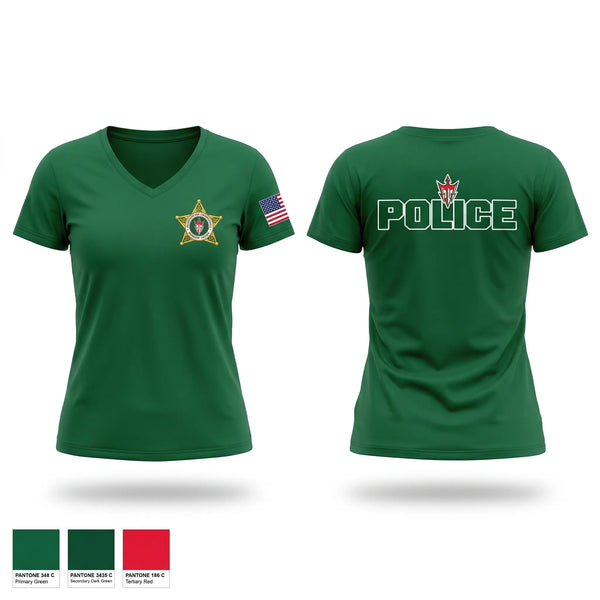 Womens Short Sleeve Vneck Shirt, MVSU CAMPUS POLICE, Police, Teamtime, Team time, sublimation, custom sports apparel, team uniforms, spirit wear, spiritwear, sports uniforms, custom shirts, team store, custom team store, fundraiser sports, apparel fundraiser