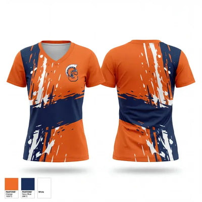 North Newton Senior High School Softball 25971358 Women's Short Sleeve V-neck Shirt - 1