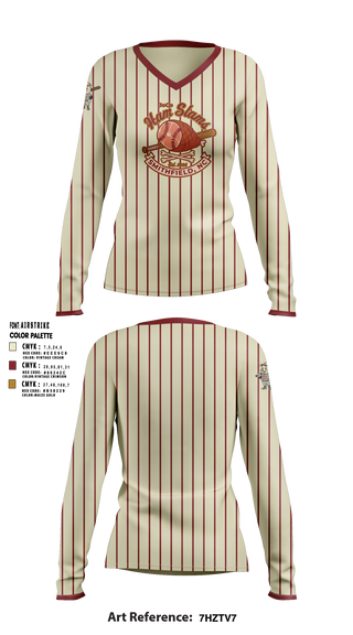 Womens Long Sleeve Vneck Shirt, JoCo Ham Slams, Softball, Teamtime, Team time, sublimation, custom sports apparel, team uniforms, spirit wear, spiritwear, sports uniforms, custom shirts, team store, custom team store, fundraiser sports, apparel fundraiser