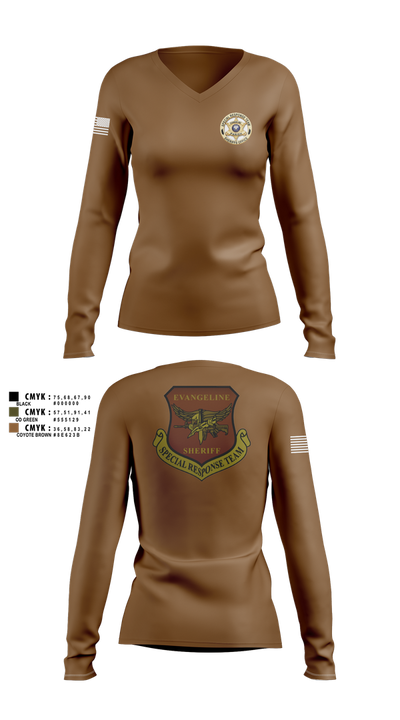 Evangeline Parish Sheriffs Office S.R.T Women's Long Sleeve V-neck Shirt - 102