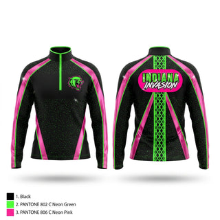 Quarter Zip Jacket, Indiana Invasion Inc., Cheer, Teamtime, Team time, sublimation, custom sports apparel, team uniforms, spirit wear, spiritwear, sports uniforms, custom shirts, team store, custom team store, fundraiser sports, apparel fundraiser
