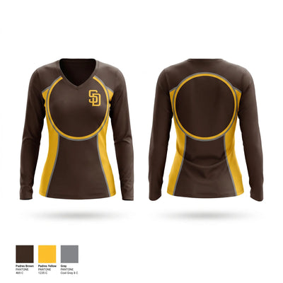Padres Women's Long Sleeve V-neck Shirt - 1