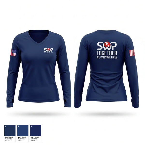 Womens Long Sleeve Vneck Shirt, SWP, EMS/EMT, Teamtime, Team time, sublimation, custom sports apparel, team uniforms, spirit wear, spiritwear, sports uniforms, custom shirts, team store, custom team store, fundraiser sports, apparel fundraiser
