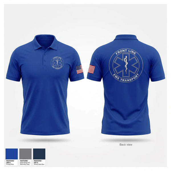 Short Sleeve Performance Polo, Frontline EMS Transport, EMS/EMT, Teamtime, Team time, sublimation, custom sports apparel, team uniforms, spirit wear, spiritwear, sports uniforms, custom shirts, team store, custom team store, fundraiser sports, apparel fundraiser