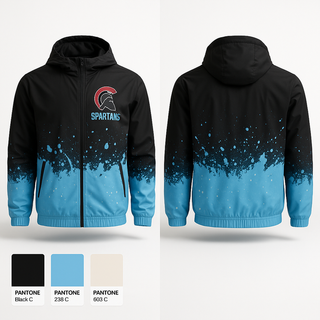 Windbreaker, Spartans, Men's Basketball, Teamtime, Team time, sublimation, custom sports apparel, team uniforms, spirit wear, spiritwear, sports uniforms, custom shirts, team store, custom team store, fundraiser sports, apparel fundraiser