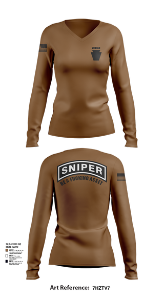 Womens Long Sleeve Vneck Shirt, , National Guard, Teamtime, Team time, sublimation, custom sports apparel, team uniforms, spirit wear, spiritwear, sports uniforms, custom shirts, team store, custom team store, fundraiser sports, apparel fundraiser