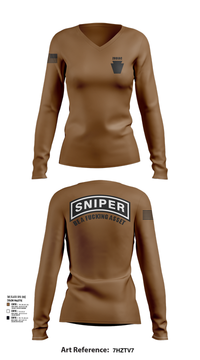 Zodiac 61144818 Women's Long Sleeve V-neck Shirt - 101