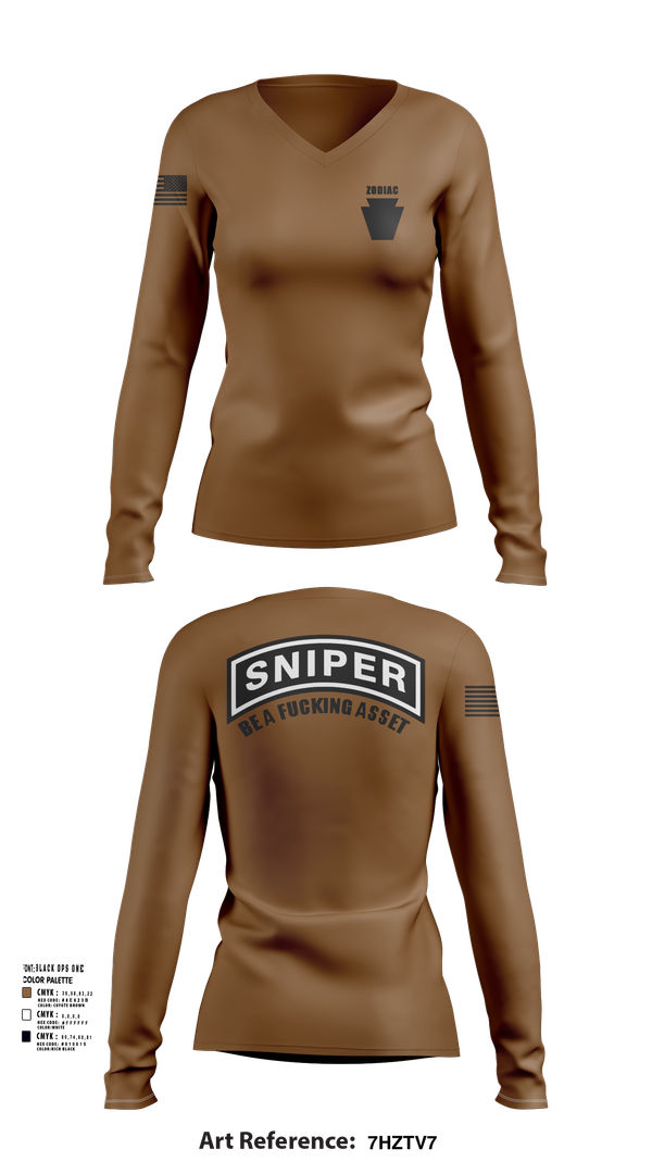 Womens Long Sleeve Vneck Shirt, , National Guard, Teamtime, Team time, sublimation, custom sports apparel, team uniforms, spirit wear, spiritwear, sports uniforms, custom shirts, team store, custom team store, fundraiser sports, apparel fundraiser