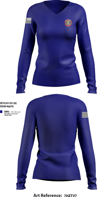 Womens Long Sleeve Vneck Shirt, C-STARS, , Teamtime, Team time, sublimation, custom sports apparel, team uniforms, spirit wear, spiritwear, sports uniforms, custom shirts, team store, custom team store, fundraiser sports, apparel fundraiser