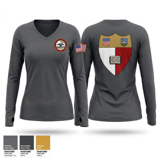 Womens Long Sleeve Vneck Shirt, Cornell NROTC, Navy, Teamtime, Team time, sublimation, custom sports apparel, team uniforms, spirit wear, spiritwear, sports uniforms, custom shirts, team store, custom team store, fundraiser sports, apparel fundraiser