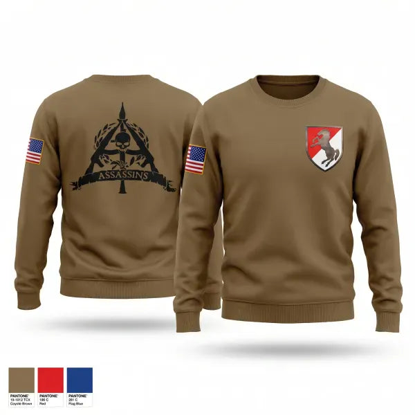Crew Neck Sweatshirt, 1/11 ACR Assassin Troop, Army, Teamtime, Team time, sublimation, custom sports apparel, team uniforms, spirit wear, spiritwear, sports uniforms, custom shirts, team store, custom team store, fundraiser sports, apparel fundraiser