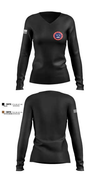 Womens Long Sleeve Vneck Shirt, 332 RCS, , Teamtime, Team time, sublimation, custom sports apparel, team uniforms, spirit wear, spiritwear, sports uniforms, custom shirts, team store, custom team store, fundraiser sports, apparel fundraiser