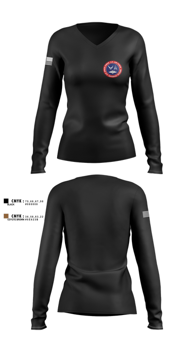 332 RCS 7050570 Women's Long Sleeve V-neck Shirt - 2