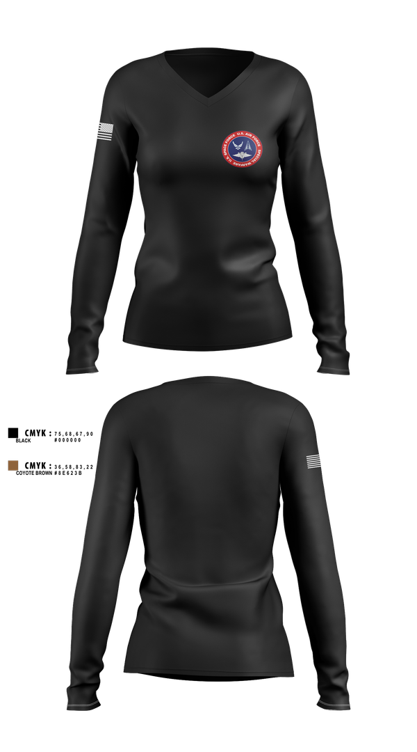 Womens Long Sleeve Vneck Shirt, 332 RCS, , Teamtime, Team time, sublimation, custom sports apparel, team uniforms, spirit wear, spiritwear, sports uniforms, custom shirts, team store, custom team store, fundraiser sports, apparel fundraiser