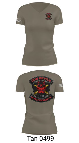 Womens Short Sleeve Vneck Shirt, HHB 40th DIVARTY, Army, Teamtime, Team time, sublimation, custom sports apparel, team uniforms, spirit wear, spiritwear, sports uniforms, custom shirts, team store, custom team store, fundraiser sports, apparel fundraiser
