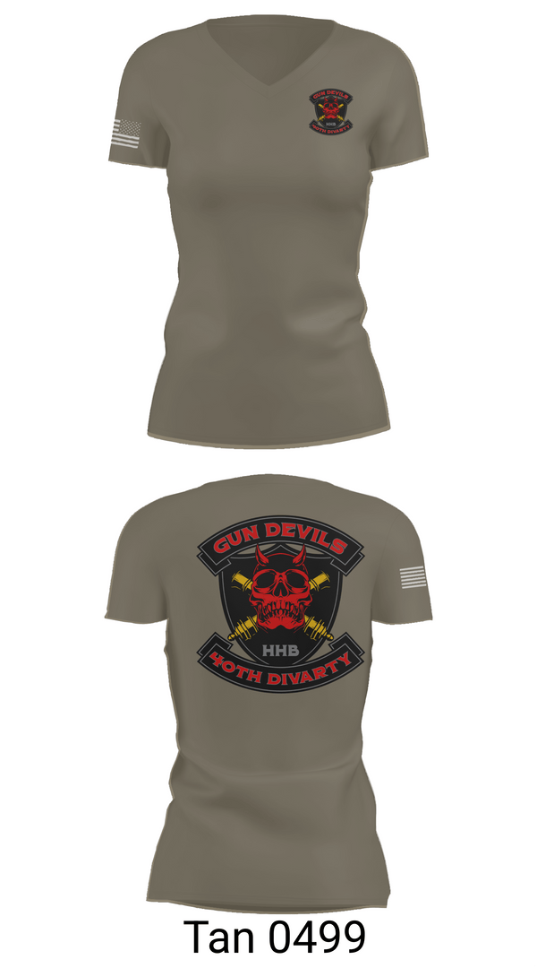 Womens Short Sleeve Vneck Shirt, HHB 40th DIVARTY, Army, Teamtime, Team time, sublimation, custom sports apparel, team uniforms, spirit wear, spiritwear, sports uniforms, custom shirts, team store, custom team store, fundraiser sports, apparel fundraiser