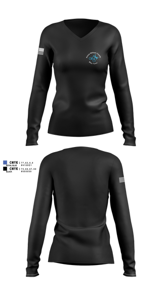 Womens Long Sleeve Vneck Shirt, Prince William Bike Team, , Teamtime, Team time, sublimation, custom sports apparel, team uniforms, spirit wear, spiritwear, sports uniforms, custom shirts, team store, custom team store, fundraiser sports, apparel fundraiser