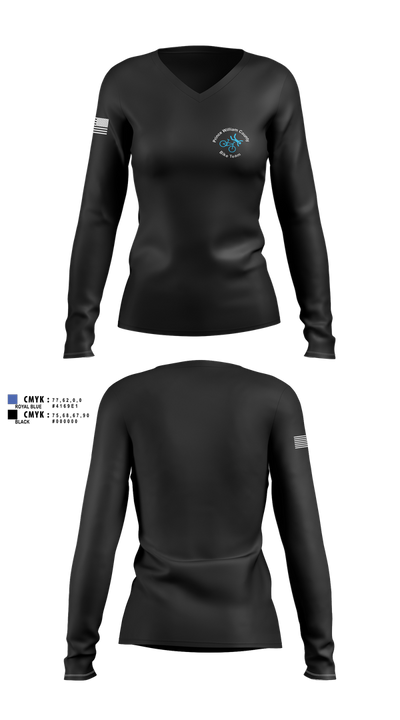 Prince William Bike Team 23723896 Women's Long Sleeve V-neck Shirt - 1