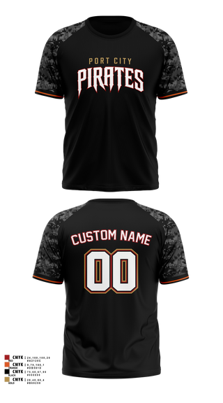 Short Sleeve Performance Shirt, Port City Pirates, Baseball, Teamtime, Team time, sublimation, custom sports apparel, team uniforms, spirit wear, spiritwear, sports uniforms, custom shirts, team store, custom team store, fundraiser sports, apparel fundraiser