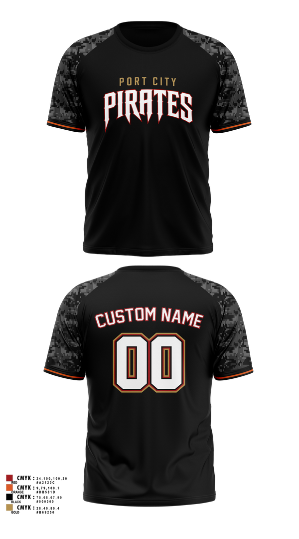 Short Sleeve Performance Shirt, Port City Pirates, Baseball, Teamtime, Team time, sublimation, custom sports apparel, team uniforms, spirit wear, spiritwear, sports uniforms, custom shirts, team store, custom team store, fundraiser sports, apparel fundraiser