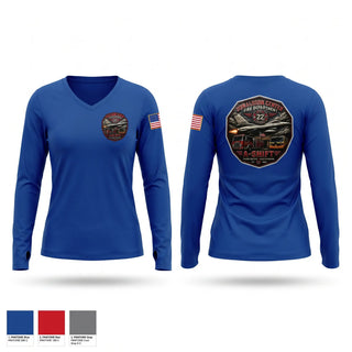 Womens Long Sleeve Vneck Shirt, Donaldson Center Fire Dept., Fire Department, Teamtime, Team time, sublimation, custom sports apparel, team uniforms, spirit wear, spiritwear, sports uniforms, custom shirts, team store, custom team store, fundraiser sports, apparel fundraiser