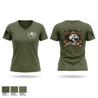 Womens Short Sleeve Vneck Shirt, MCBH PMO K9, Marines, Teamtime, Team time, sublimation, custom sports apparel, team uniforms, spirit wear, spiritwear, sports uniforms, custom shirts, team store, custom team store, fundraiser sports, apparel fundraiser