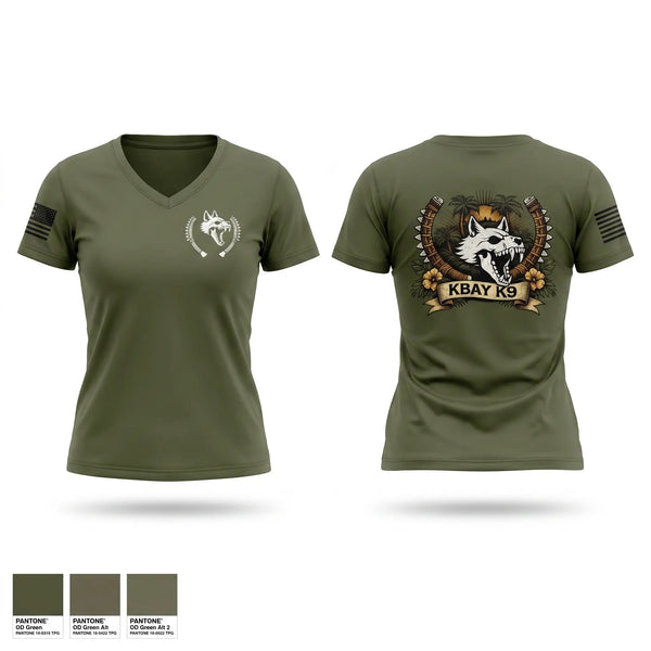 Womens Short Sleeve Vneck Shirt, MCBH PMO K9, Marines, Teamtime, Team time, sublimation, custom sports apparel, team uniforms, spirit wear, spiritwear, sports uniforms, custom shirts, team store, custom team store, fundraiser sports, apparel fundraiser