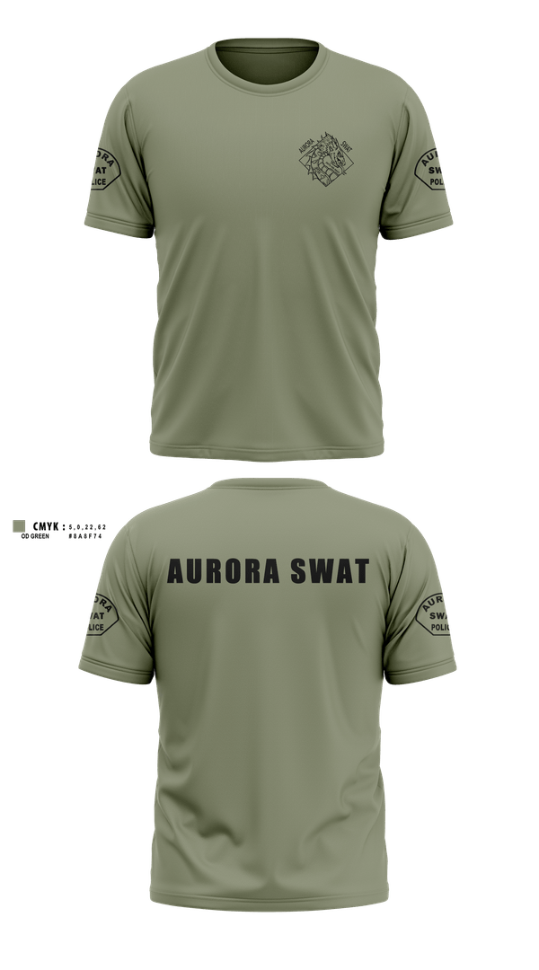 Short Sleeve Performance Shirt, Aurora SWAT, Police, Teamtime, Team time, sublimation, custom sports apparel, team uniforms, spirit wear, spiritwear, sports uniforms, custom shirts, team store, custom team store, fundraiser sports, apparel fundraiser