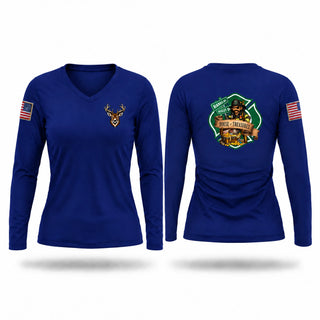 Womens Long Sleeve Vneck Shirt, Champaign Fire, Fire Department, Teamtime, Team time, sublimation, custom sports apparel, team uniforms, spirit wear, spiritwear, sports uniforms, custom shirts, team store, custom team store, fundraiser sports, apparel fundraiser