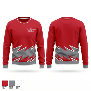 Crew Neck Sweatshirt, Port Richmond Raiders, Men's Soccer, Teamtime, Team time, sublimation, custom sports apparel, team uniforms, spirit wear, spiritwear, sports uniforms, custom shirts, team store, custom team store, fundraiser sports, apparel fundraiser