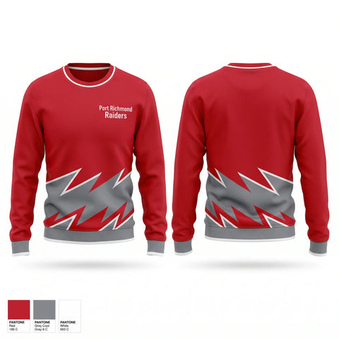 Crew Neck Sweatshirt, Port Richmond Raiders, Men's Soccer, Teamtime, Team time, sublimation, custom sports apparel, team uniforms, spirit wear, spiritwear, sports uniforms, custom shirts, team store, custom team store, fundraiser sports, apparel fundraiser