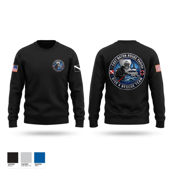Crew Neck Sweatshirt, East Baton Rouge Parish Dive & Rescue Team, Fire Department, Teamtime, Team time, sublimation, custom sports apparel, team uniforms, spirit wear, spiritwear, sports uniforms, custom shirts, team store, custom team store, fundraiser sports, apparel fundraiser