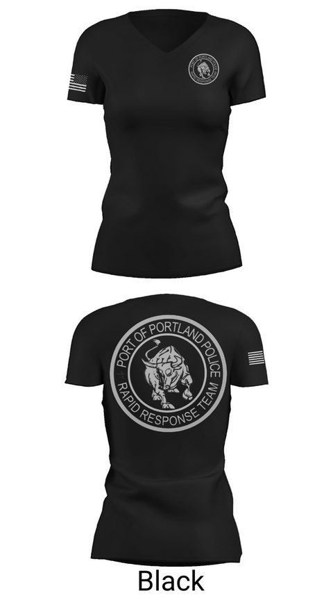 Womens Short Sleeve Vneck Shirt, Port Of Portland Rapid Response Team, Police, Teamtime, Team time, sublimation, custom sports apparel, team uniforms, spirit wear, spiritwear, sports uniforms, custom shirts, team store, custom team store, fundraiser sports, apparel fundraiser