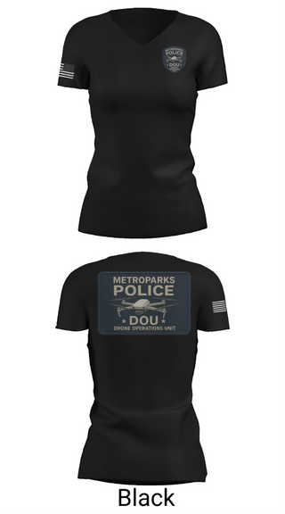 Womens Short Sleeve Vneck Shirt, Drone Operations Unit, Police, Teamtime, Team time, sublimation, custom sports apparel, team uniforms, spirit wear, spiritwear, sports uniforms, custom shirts, team store, custom team store, fundraiser sports, apparel fundraiser
