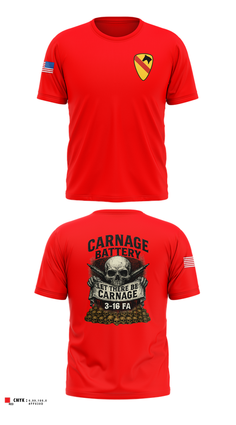 Short Sleeve Performance Shirt, Carnage BTRY, 3-16 FA, , Teamtime, Team time, sublimation, custom sports apparel, team uniforms, spirit wear, spiritwear, sports uniforms, custom shirts, team store, custom team store, fundraiser sports, apparel fundraiser