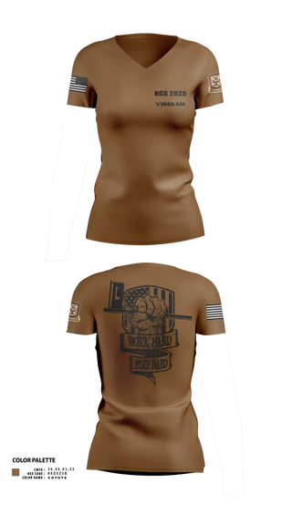 Womens Short Sleeve Vneck Shirt, 1/204th ADA, , Teamtime, Team time, sublimation, custom sports apparel, team uniforms, spirit wear, spiritwear, sports uniforms, custom shirts, team store, custom team store, fundraiser sports, apparel fundraiser