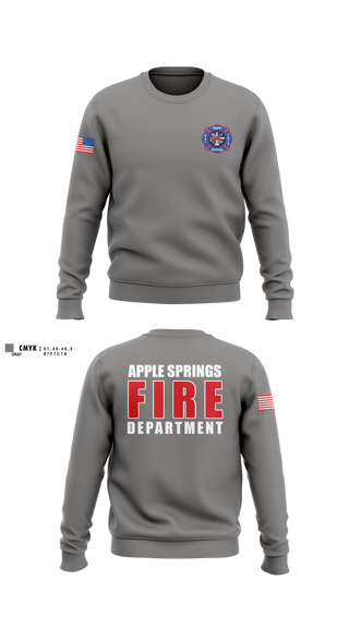 Crew Neck Sweatshirt, Apple Springs, Fire Department, Teamtime, Team time, sublimation, custom sports apparel, team uniforms, spirit wear, spiritwear, sports uniforms, custom shirts, team store, custom team store, fundraiser sports, apparel fundraiser