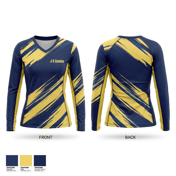 Womens Long Sleeve Vneck Shirt, J O Combs, Wrestling, Teamtime, Team time, sublimation, custom sports apparel, team uniforms, spirit wear, spiritwear, sports uniforms, custom shirts, team store, custom team store, fundraiser sports, apparel fundraiser