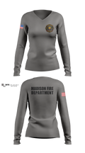 Madison Fire Department Women's Long Sleeve V-neck Shirt - 10