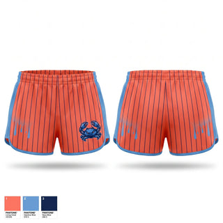 Womens Shorts, Back bay blue crabs, Baseball, Teamtime, Team time, sublimation, custom sports apparel, team uniforms, spirit wear, spiritwear, sports uniforms, custom shirts, team store, custom team store, fundraiser sports, apparel fundraiser