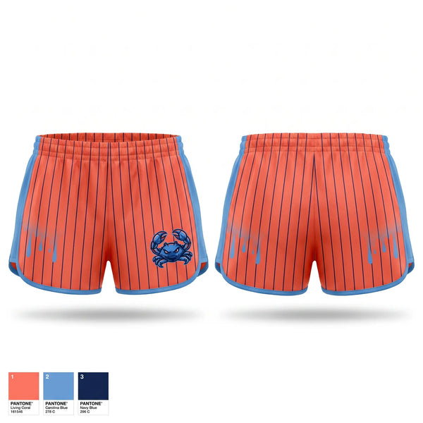 Womens Shorts, Back bay blue crabs, Baseball, Teamtime, Team time, sublimation, custom sports apparel, team uniforms, spirit wear, spiritwear, sports uniforms, custom shirts, team store, custom team store, fundraiser sports, apparel fundraiser