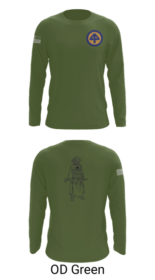 Long Sleeve Performance Shirt, A Co 1/1-114thA Co 1-114th INF, Army, Teamtime, Team time, sublimation, custom sports apparel, team uniforms, spirit wear, spiritwear, sports uniforms, custom shirts, team store, custom team store, fundraiser sports, apparel fundraiser
