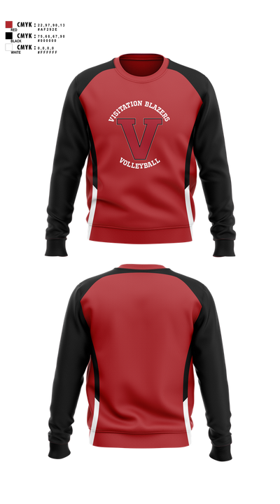 Visitation Blazers Volleyball Crew Neck Sweatshirt - 1